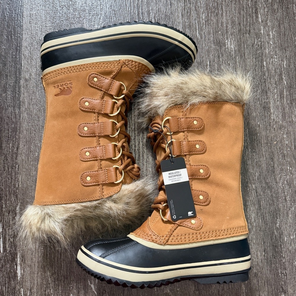 Sorel Joan of Arctic Waterproof Insulated Winter Boots Brown Faux Fur Women 6‎